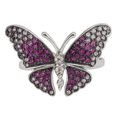 Bague argent papillon