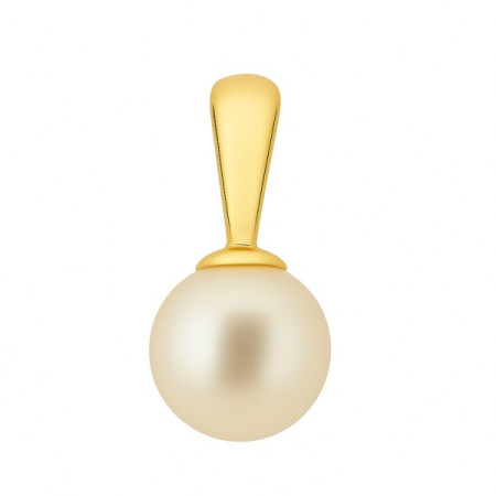 Pendentif or et perle de culture blanche