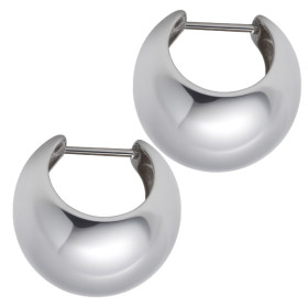 Créoles bombées argent 925 façon bouclier