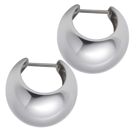 Créoles bombées argent 925 façon bouclier