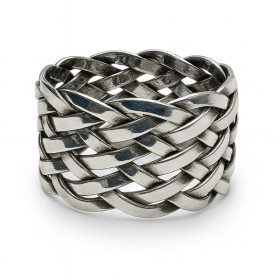 Bague tressée en argent