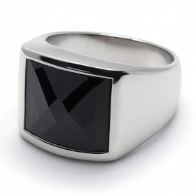 Bague en argent et oxyde noir