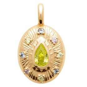 Pendentif plaqué or avec oxyde vert poire