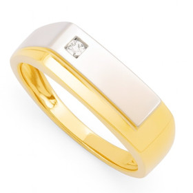 Chevalière or et diamant