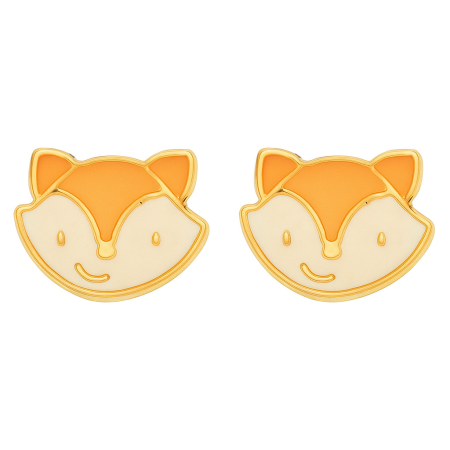 clous d'oreilles renards or laqué