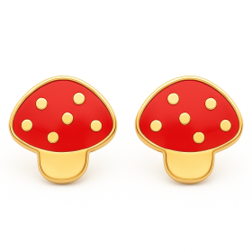 Clous d'oreilles or chamignons