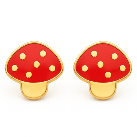 Clous d'oreilles or chamignons