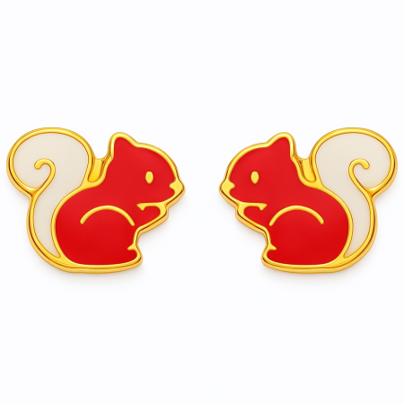 Clous d'oreilles or écureuils