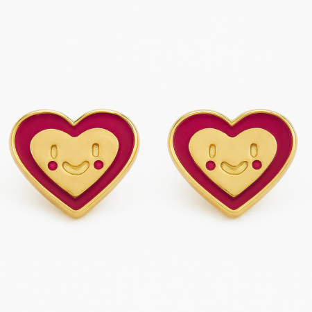 Clous d'oreilles or coeurs