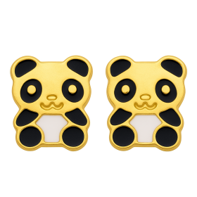Clous d'oreilles or pandas