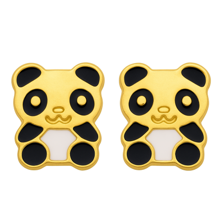 Clous d'oreilles or pandas