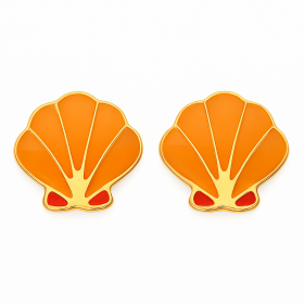 Clous d'oreilles or coquillages