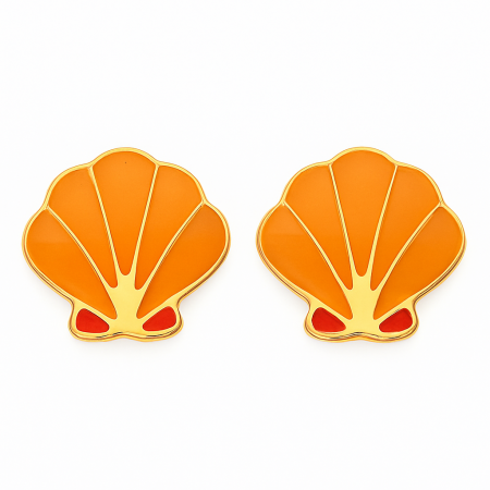 Clous d'oreilles or coquillages
