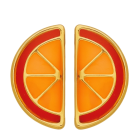 Clous d'oreilles or tranches d'orange