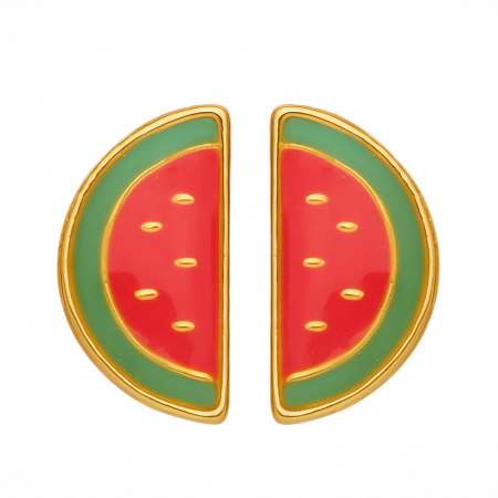 Clous d'oreilles or cartiers de pastèque