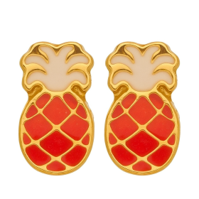 Clous d'oreilles or ananas