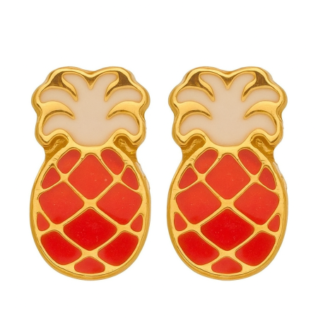 Clous d'oreilles or ananas