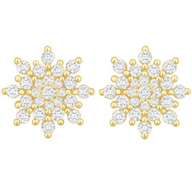 Clous d'oreilles plaqué or flocon de neige
