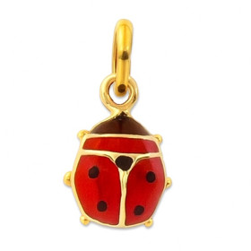Pendentif Or, coccinelle émaillée