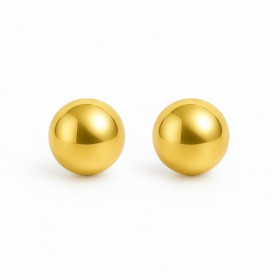 Clous d'oreilles plaqué or avec boules de 3 mm