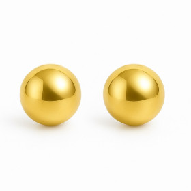 Clous d'oreilles plaqué or avec boules de 4 mm