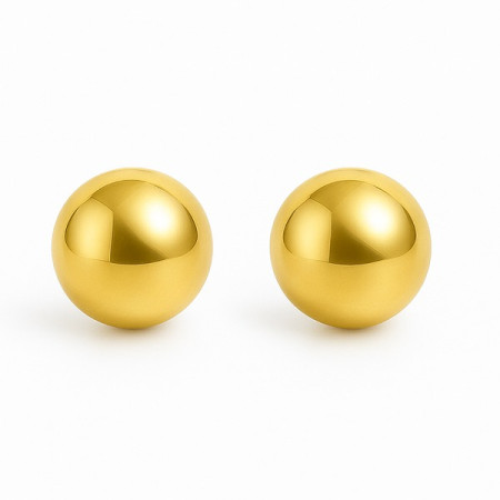 Clous d'oreilles plaqué or avec boules de 4 mm