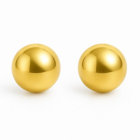 Clous d'oreilles plaqué or avec boules de 5 mm