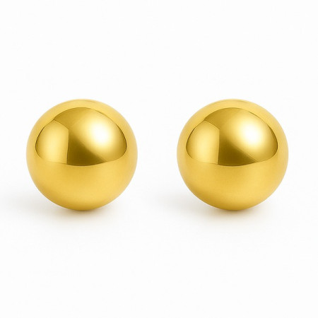 Clous d'oreilles plaqué or avec boules de 5 mm