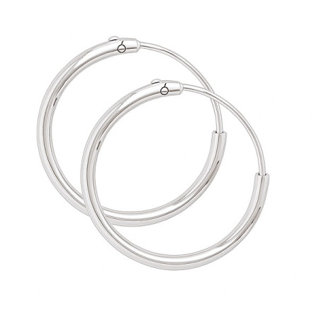 Créoles en argent de  14 mm