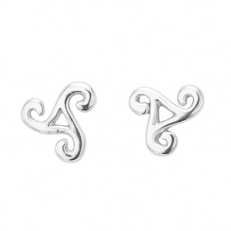 Clous d'oreilles en argent triskels
