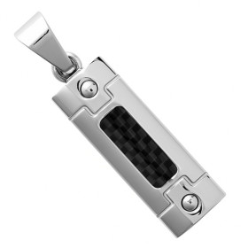 Pendentif acier et carbone