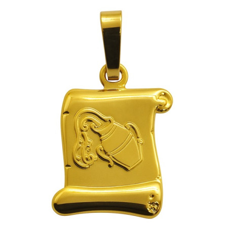 Médaille zodiaque verseau or jaune