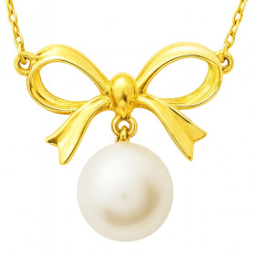 Magnifique collier en or avec perle de 8 mm