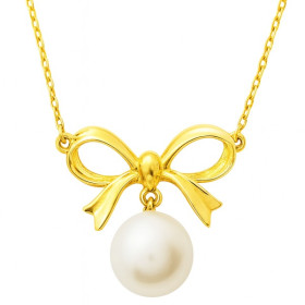 Magnifique collier en or 375/1000 avec perle de 8 mm
