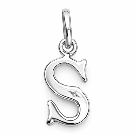 Pendentif lettre S en argent