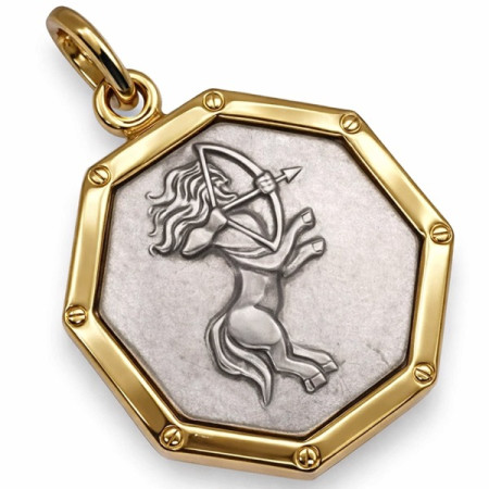 Zodiaque sagittaire en plaqué or