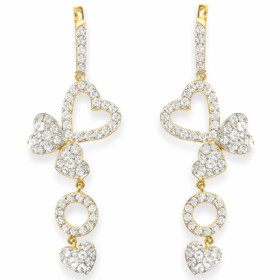 Boucles d'oreilles coeurs en or, 5 cm de hauteur