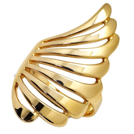 Bague plaqué or lignes ajourées