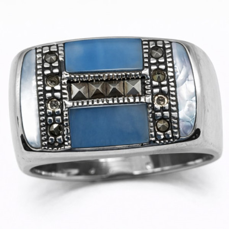 Bague en argent avec nacre