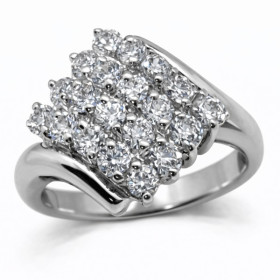 Bague en argent pavage oxydes