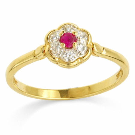 Bague eloïne en or avec rubis taille 56 - Bijouterieonline.com