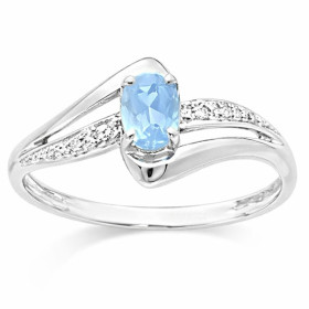 Bague en or et aigue marine