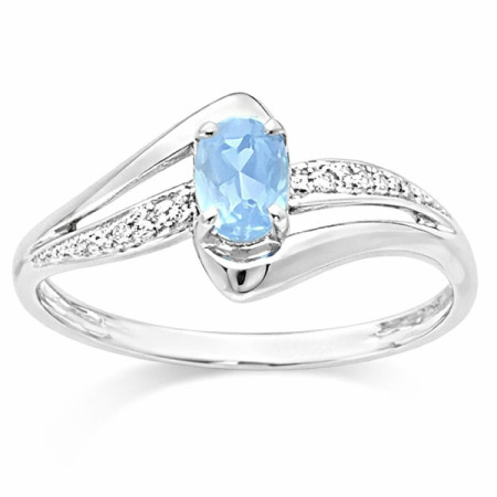 Bague en or et aigue marine - Bijouterieonline.com