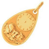 Pendentif horloge de naissance en or pour bébé