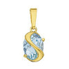 Pendentif or et topaze bleue 10 x 8 mm