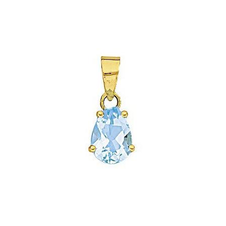 Pendentif or et topaze bleue de 10 x 7 mm