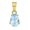 Pendentif or et topaze bleue de 10 x 7 mm