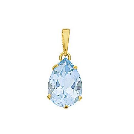 Pendentif or et topaze bleue