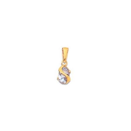 Pendentif topaze bleue de 7 x 5 mm