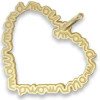 Pendentif or jaune grand coeur découpé avec inscription "mon amour"